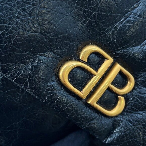 BALENCIAGA Monaco ChainShoulder Leather Black - Picture 9 of 15